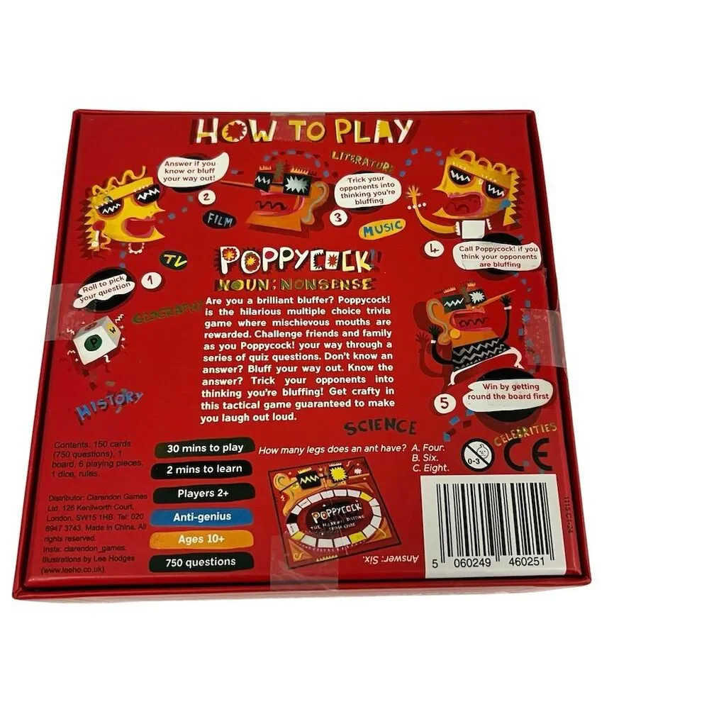 Poppycock! Hilarious Bluffing Trivia Party Game by Clarendon Games